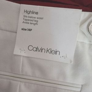 Calvin klein white, casual pants size 14p new